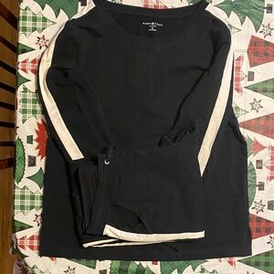 Karen Scott Black Sport Top and Bottom